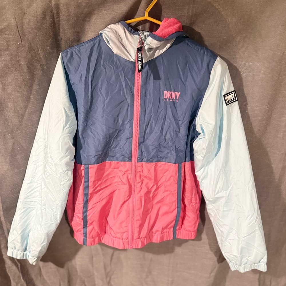 DKNY Kids Raincoat - Pink, Blue, and White